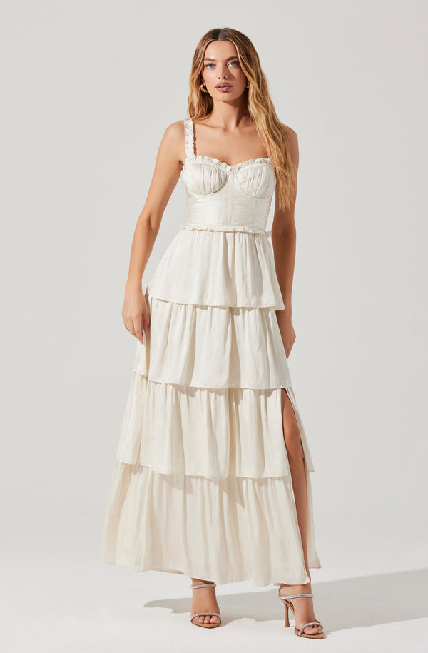 Astr The Label Tempany Tiered Bustier Maxi Dress