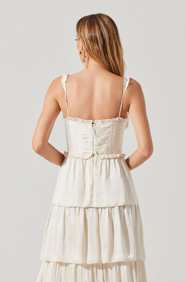 Astr The Label Tempany Tiered Bustier Maxi Dress
