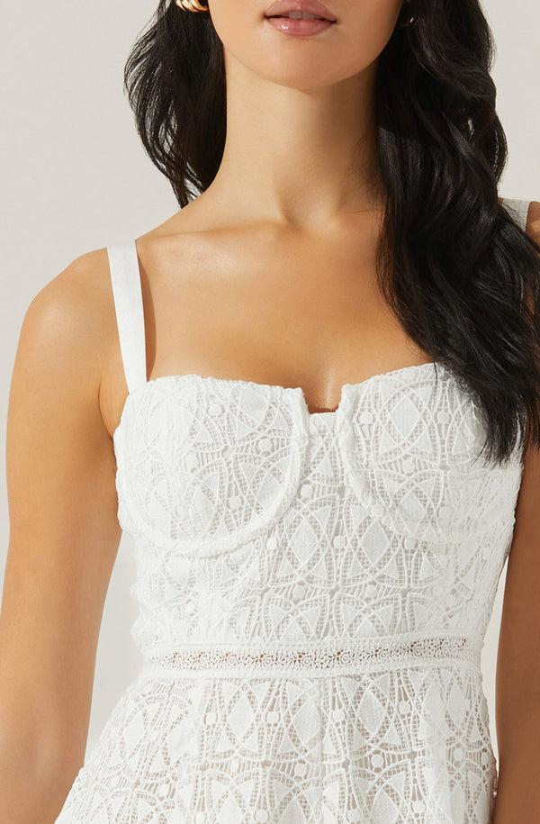 Astr The Label Tenna Lace Bustier Midi Dress