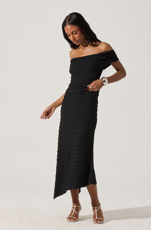 Astr The Label Textured Asymmetric Knit Skirt