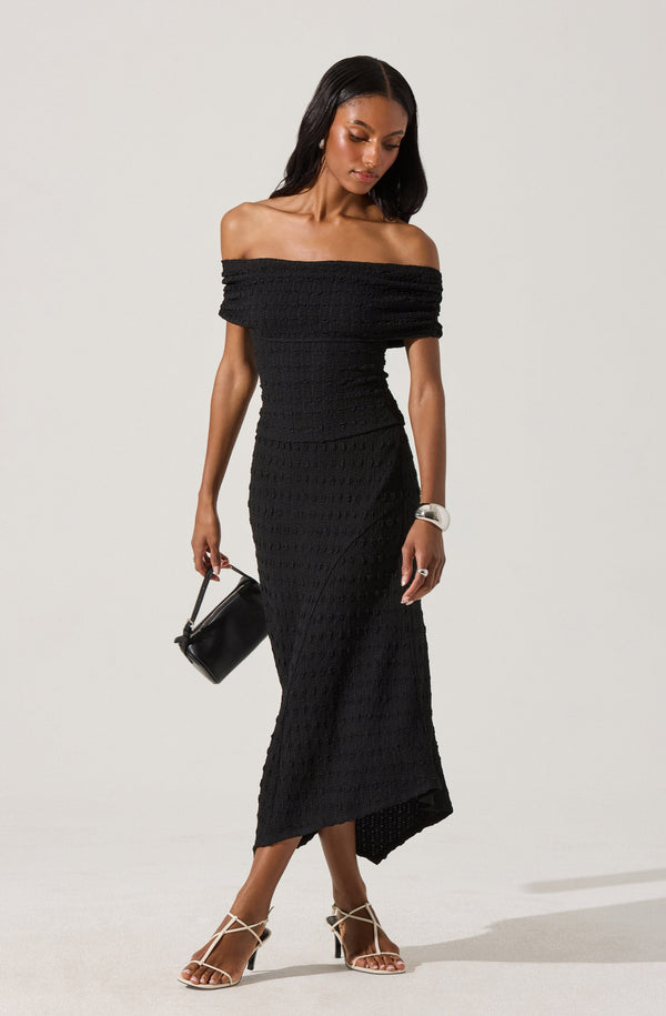 astr the label Textured Asymmetric Knit Skirt