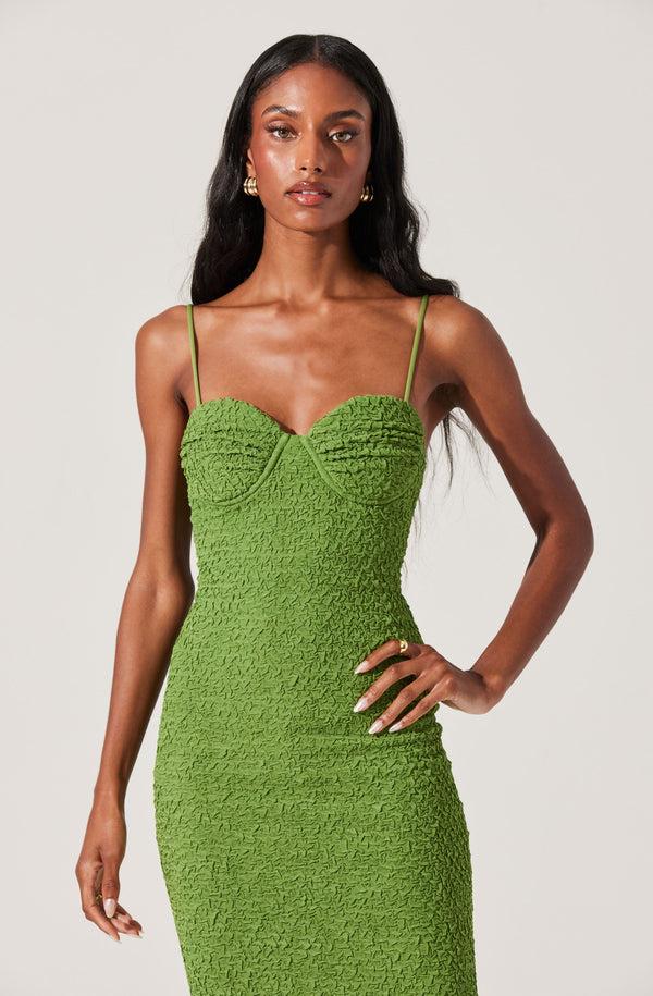 Astr The Label Textured Bustier Midi Dress