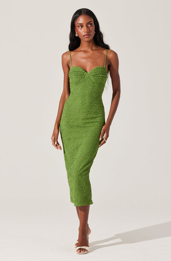 Astr The Label Textured Bustier Midi Dress