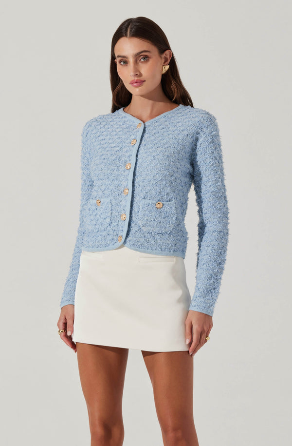 astr the label Textured Patch Pocket Cardigan