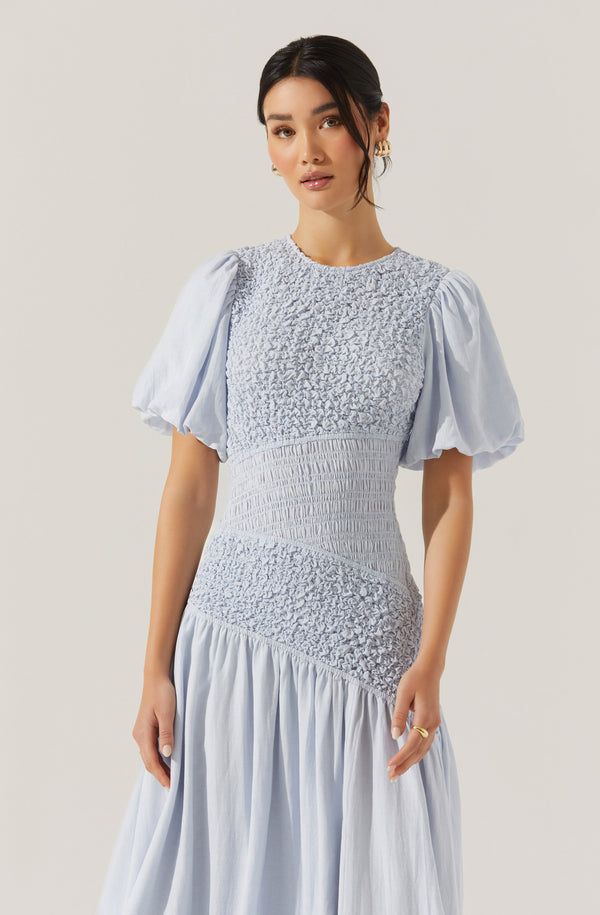 Astr The Label Theoni Smocked Asymmetric Dress