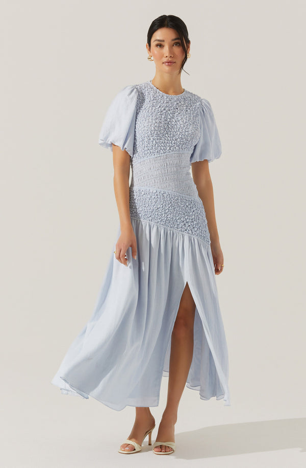 astr the label Theoni Smocked Asymmetric Dress