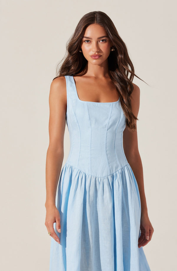 Astr The Label Thierry Linen Midi Dress