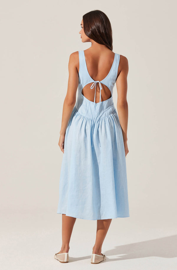Astr The Label Thierry Linen Midi Dress