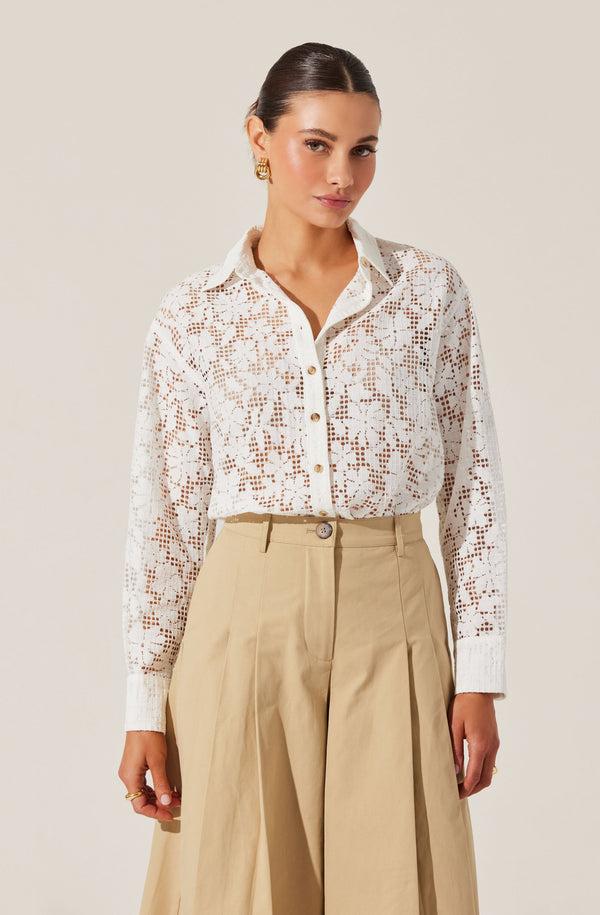 Astr The Label Tisa Floral Lace Top