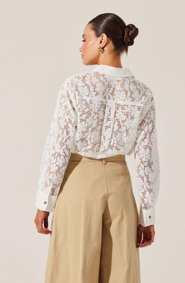 Astr The Label Tisa Floral Lace Top