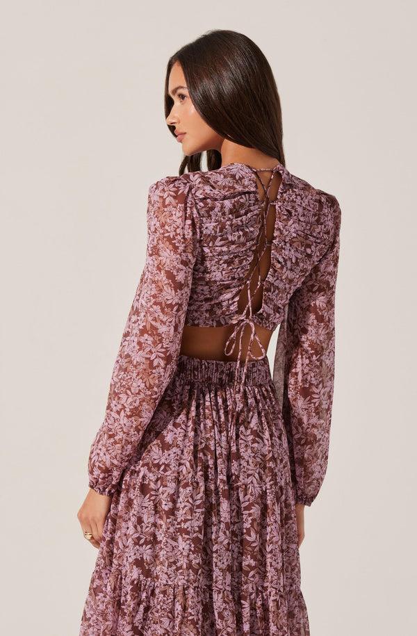 Astr The Label V-Neck Cutout Midi Dress