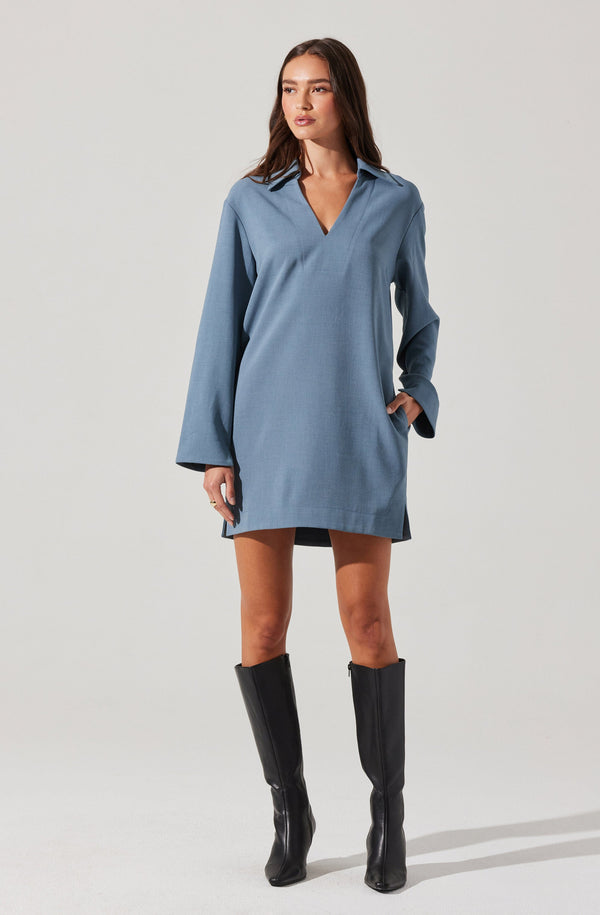 Astr The Label V-Neck Woven Mini Dress
