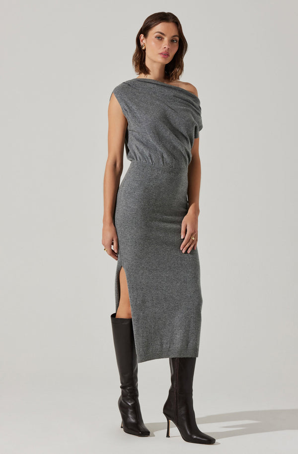 Astr The Label Val One Shoulder Sweater Dress