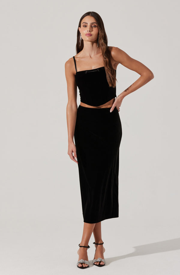 astr the label Velvet Midi A-Line Skirt