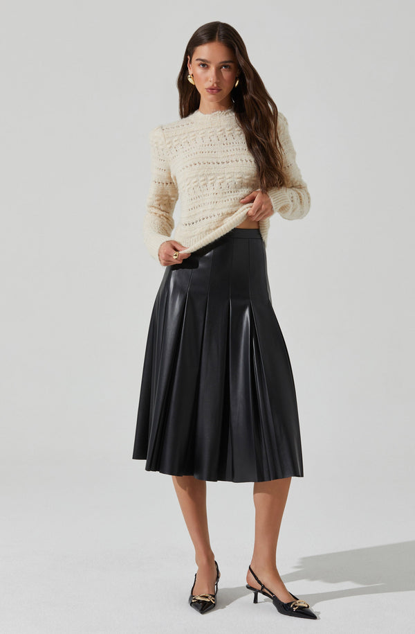astr the label Vena Pleated Faux Leather Skirt