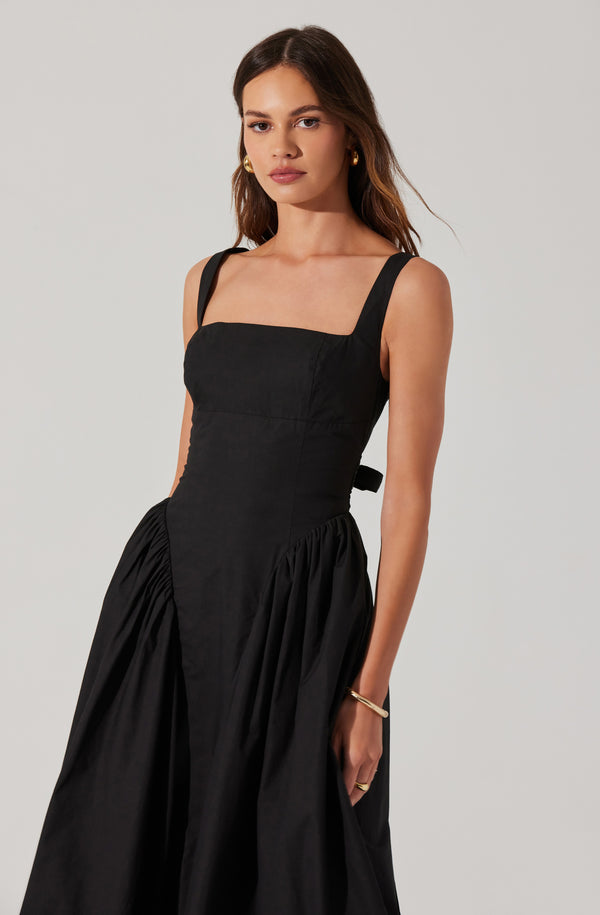 Astr The Label Vinya Poplin Drop Waist Dress