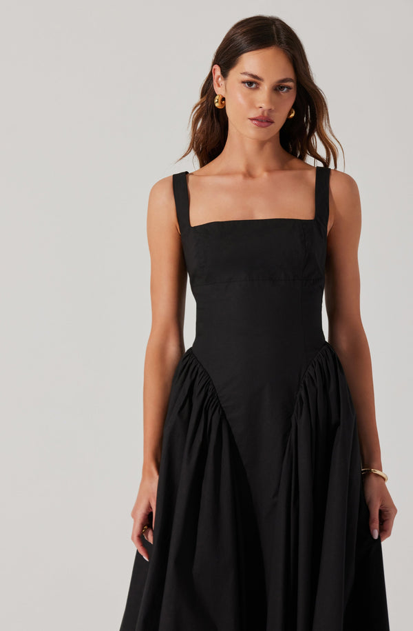 Astr The Label Vinya Poplin Drop Waist Dress