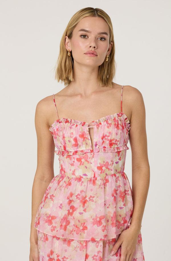 Astr The Label Vonnessa Pleated Tiered Maxi Dress