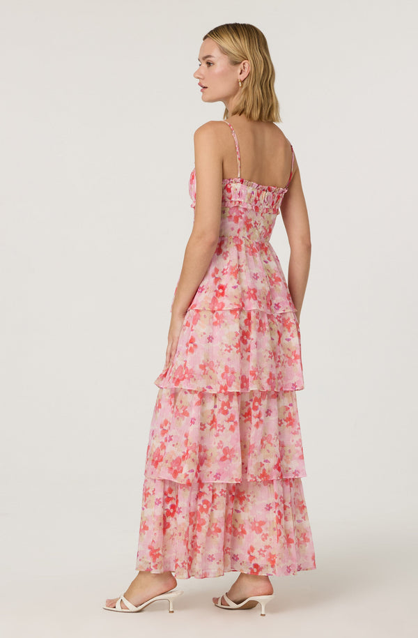 Astr The Label Vonnessa Pleated Tiered Maxi Dress