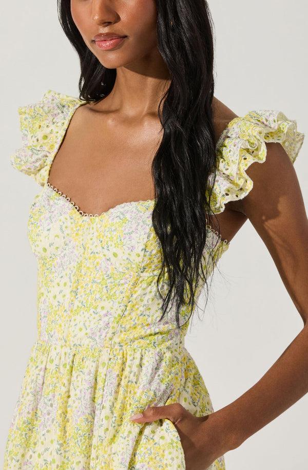 Astr The Label Wedelia Eyelet Bustier Midi Dress