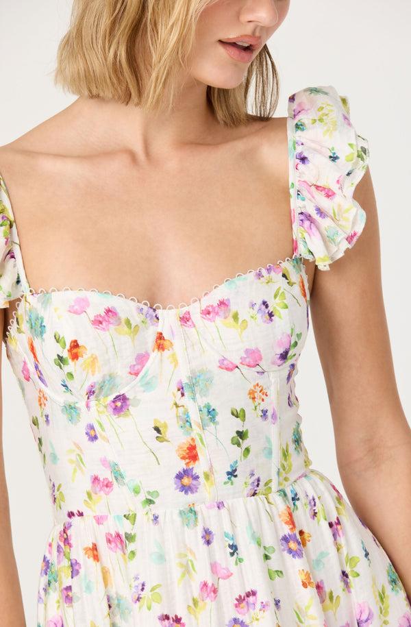 Astr The Label Wedelia Floral Bustier Midi Dress