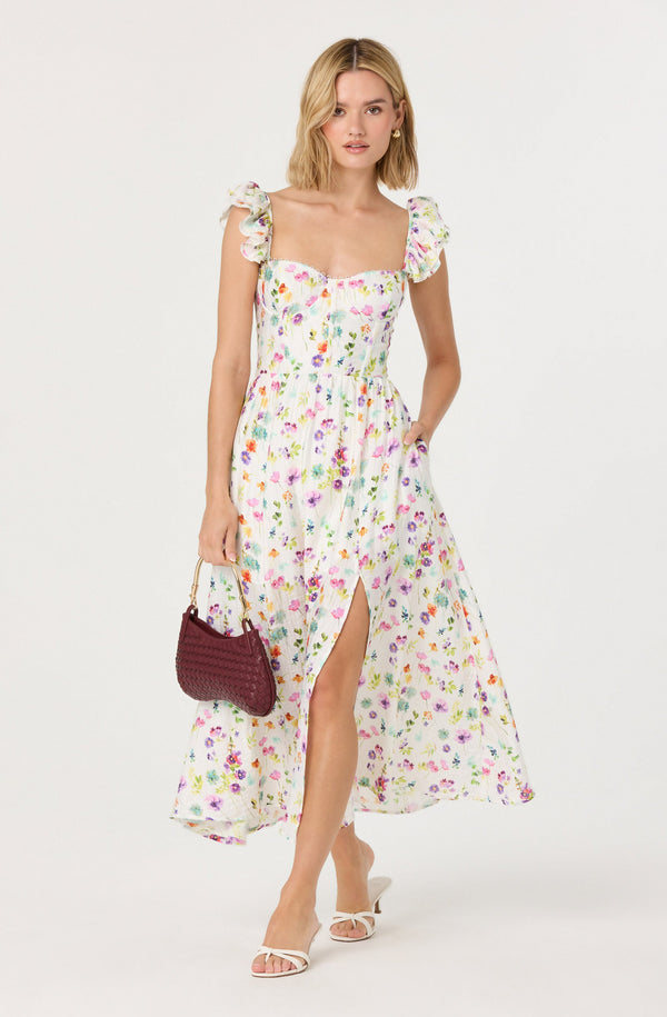 astr the label Wedelia Floral Bustier Midi Dress