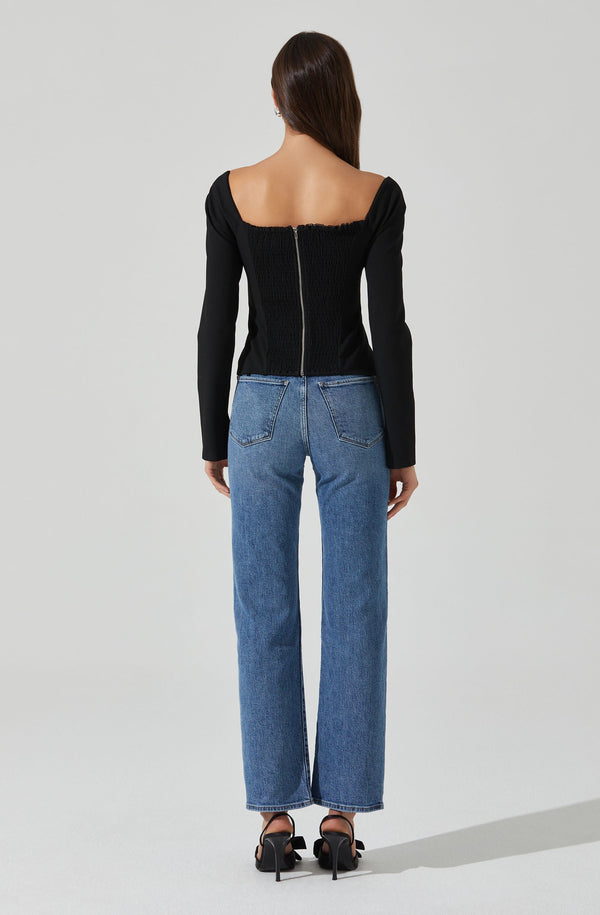 Astr The Label Whitley Peekaboo Contrast Top