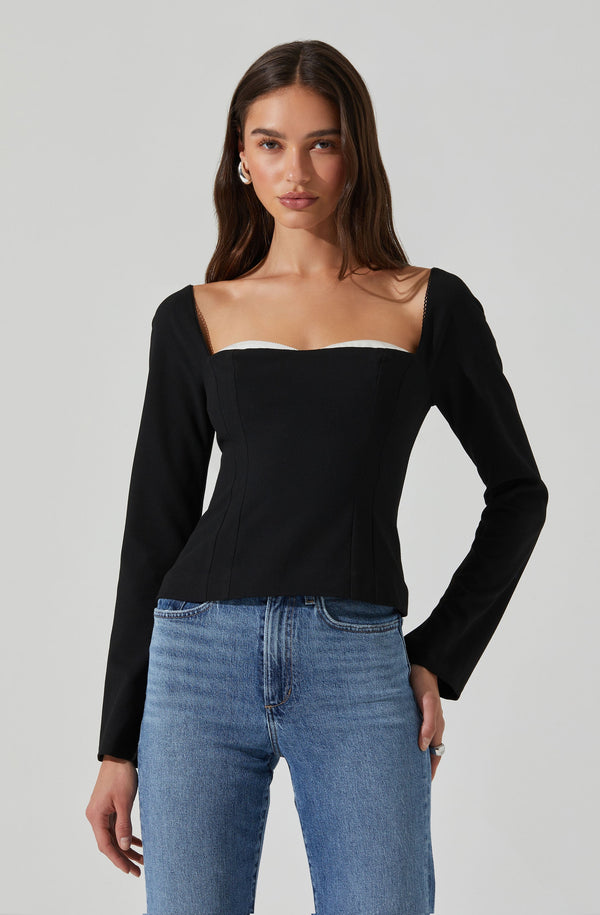 astr the label Whitley Peekaboo Contrast Top