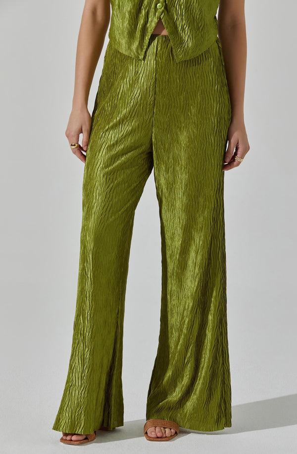 Astr The Label Wide Leg Plisse Pants