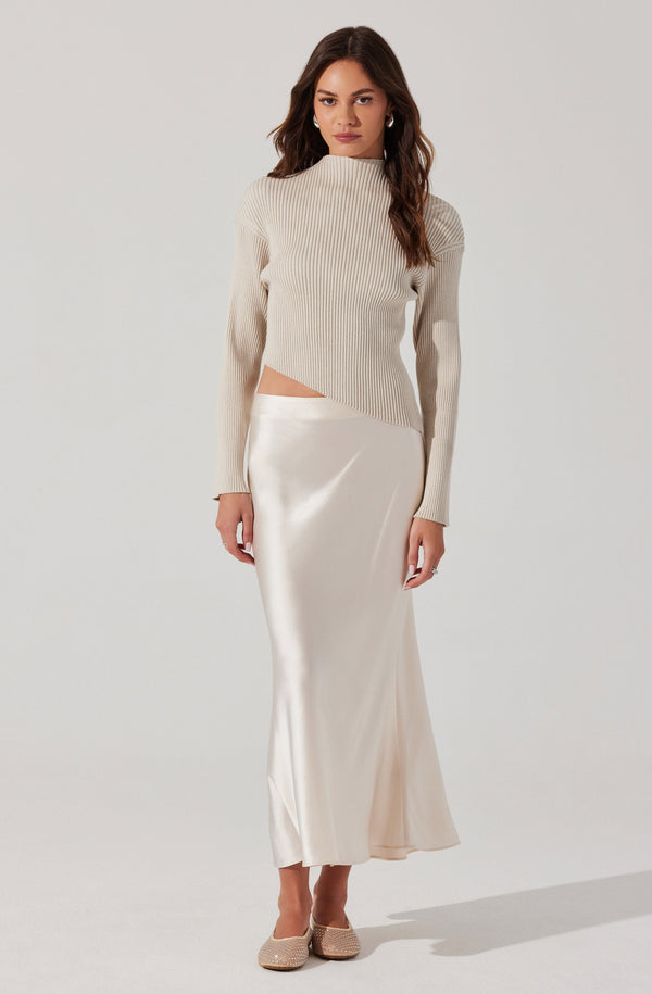 Astr The Label Windey Satin Maxi Skirt