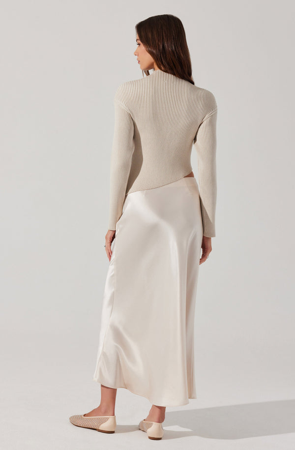 Astr The Label Windey Satin Maxi Skirt