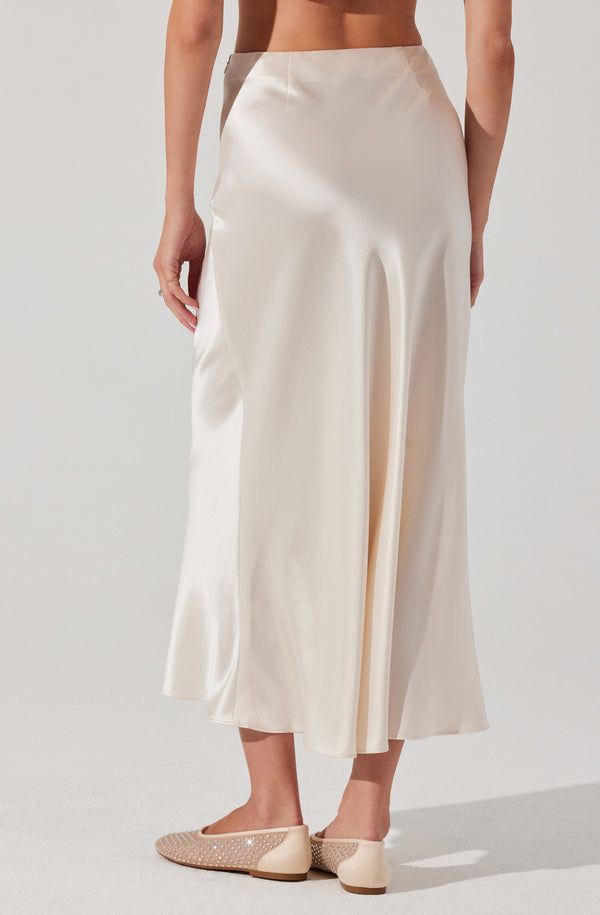 Astr The Label Windey Satin Maxi Skirt