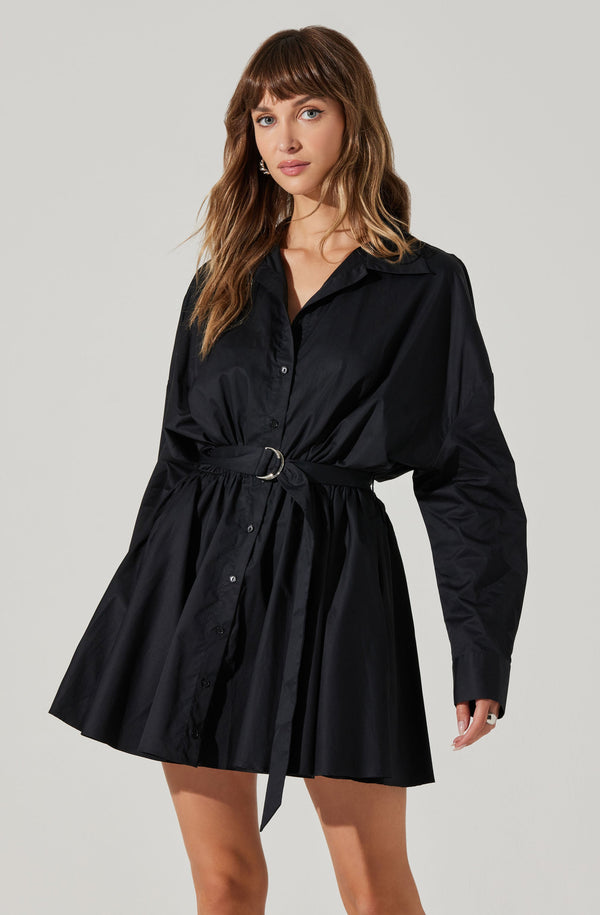 Astr The Label Winica Belted Mini Shirtdress