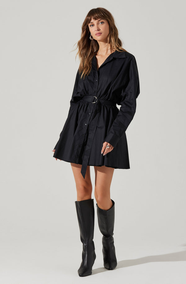 Astr The Label Winica Belted Mini Shirtdress