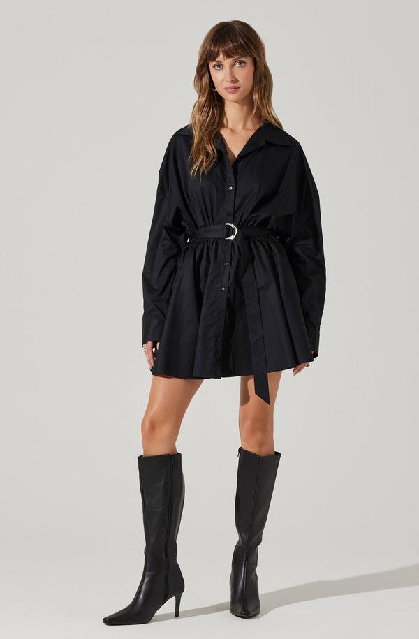 astr the label Winica Belted Mini Shirtdress