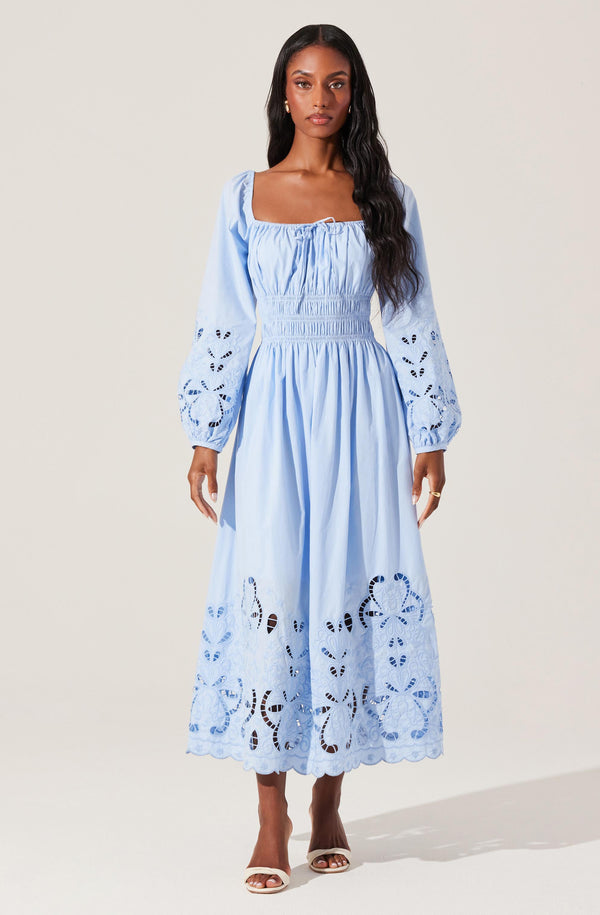 Astr The Label Wisnia Eyelet Embroidered Dress