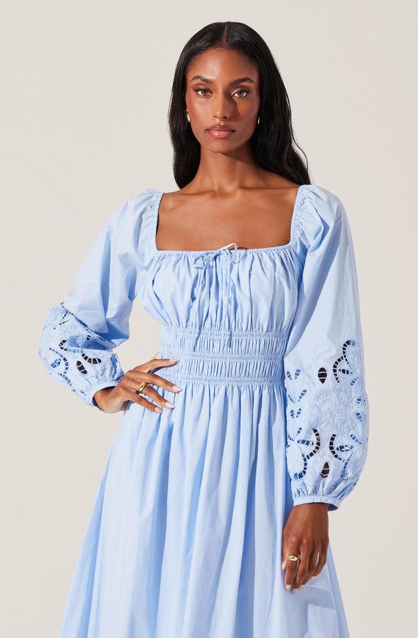 Astr The Label Wisnia Eyelet Embroidered Dress