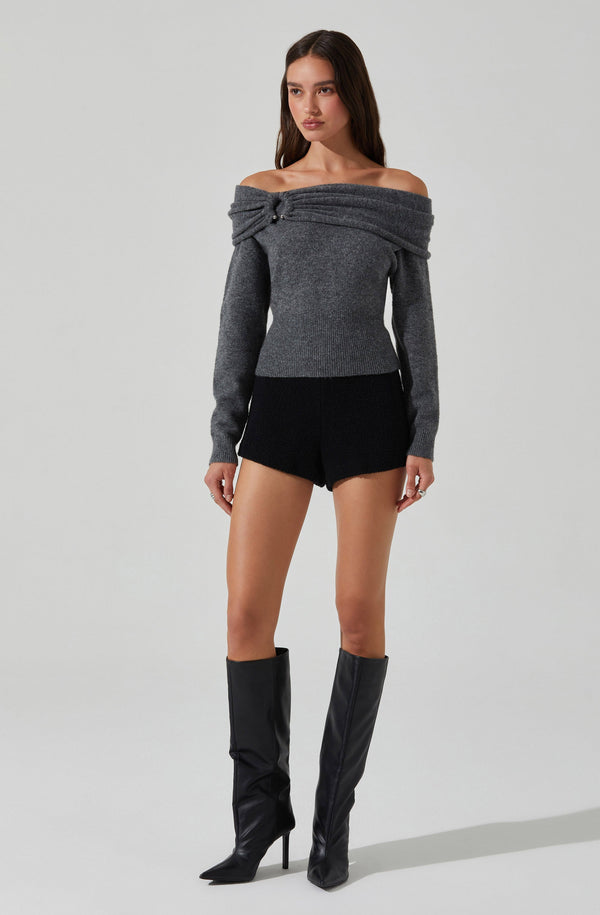 Astr The Label Wylie Off Shoulder Sweater