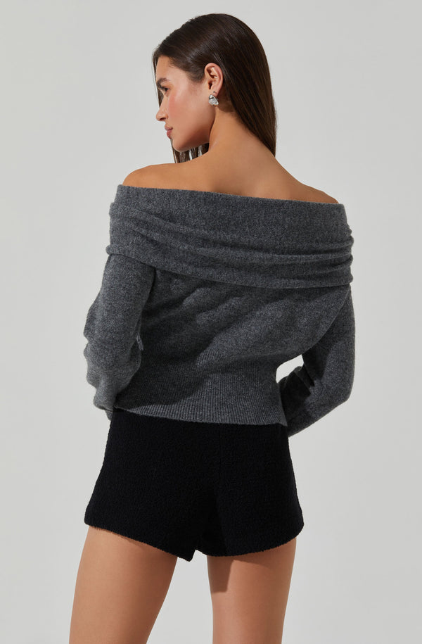 Astr The Label Wylie Off Shoulder Sweater