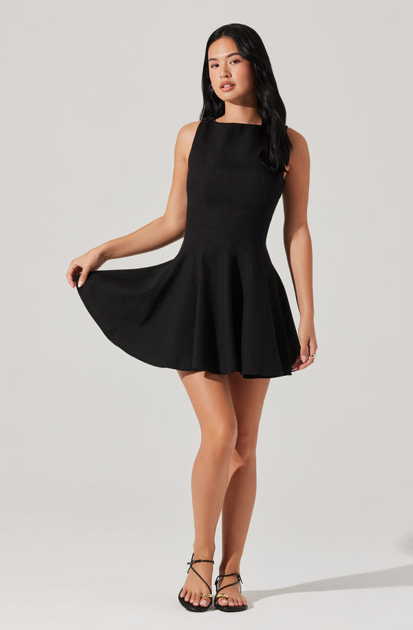 Astr The Label Xaria Linen-Blend Mini Dress