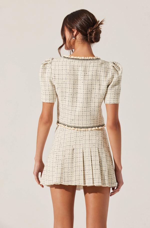 Astr The Label Zoela Contrast Trim Tweed Jacket