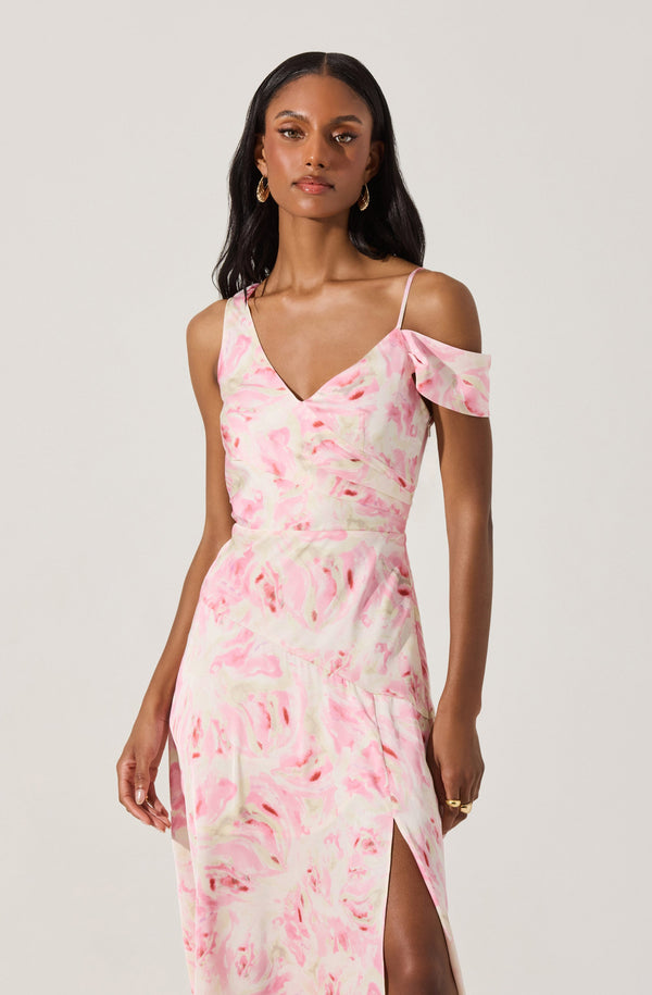 Astr The Label Asymmetric Shoulder Strap Midi Dress