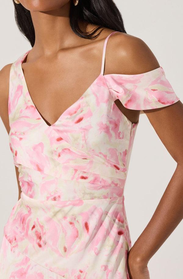 Astr The Label Asymmetric Shoulder Strap Midi Dress