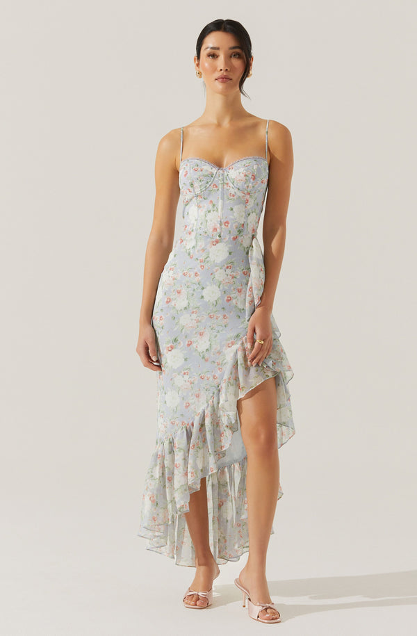 astr the label Brisbane Asymmetrical Floral Midi Dress