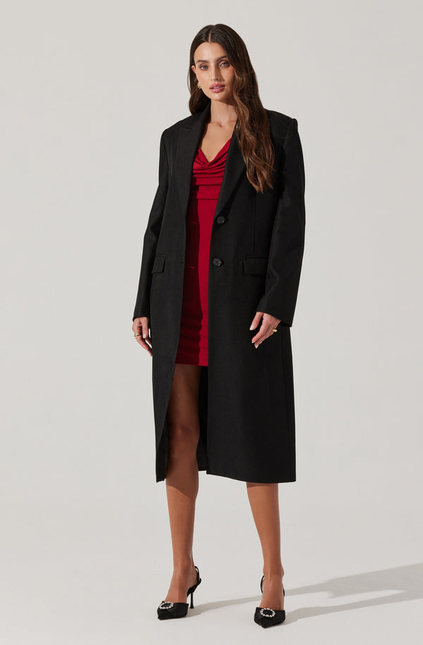 astr the label Brylee Longline Single Breasted Coat