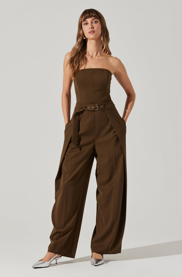 astr the label Bryony Tailored Pleat Belted Jumpsuit