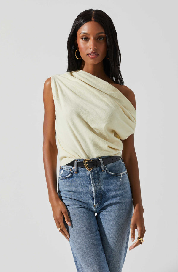 Astr The Label Devin Sleeveless One Shoulder Sweater