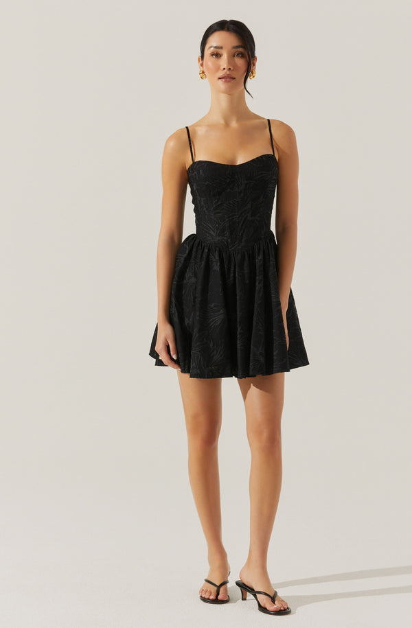 Astr The Label Linelly Jacquard Bustier Skater Dress