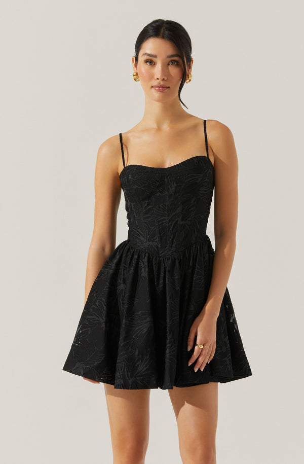 astr the label Linelly Jacquard Bustier Skater Dress