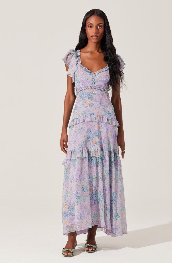 Astr The Label Mable Floral Tiered Ruffle Maxi Dress